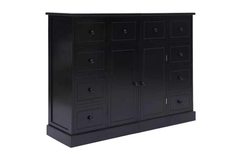 Skänk med 10 lådor svart 113x30x79 cm trä - Svart - Förvaring - Förvaringsmöbler - Skänkar & sideboards