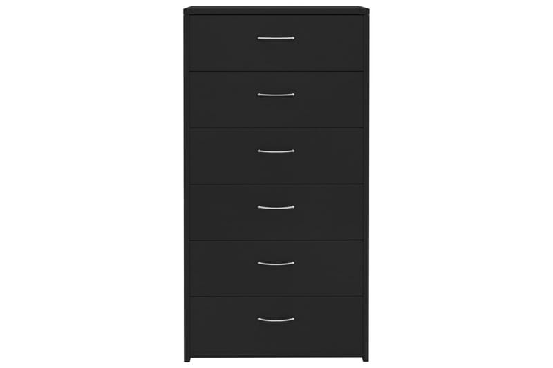 Skänk med 6 lådor svart 50x34x96 cm spånskiva - Svart - Förvaring - Förvaringsmöbler - Skänkar & sideboards