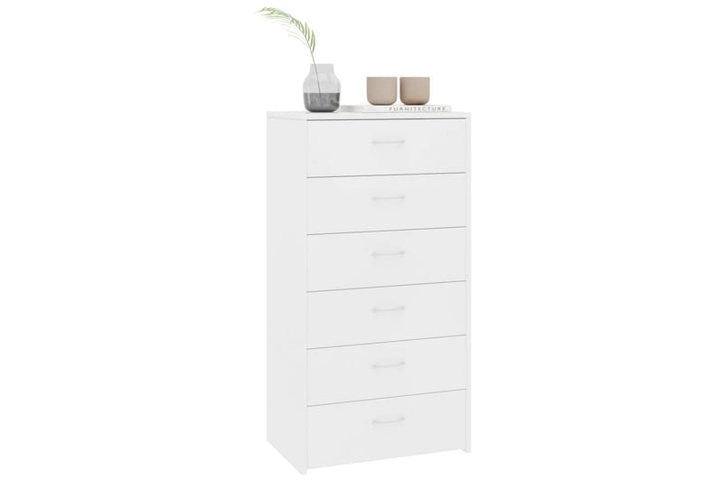 Skänk med 6 lådor vit 50x34x96 cm spånskiva - Vit - Förvaring - Förvaringsmöbler - Skänkar & sideboards