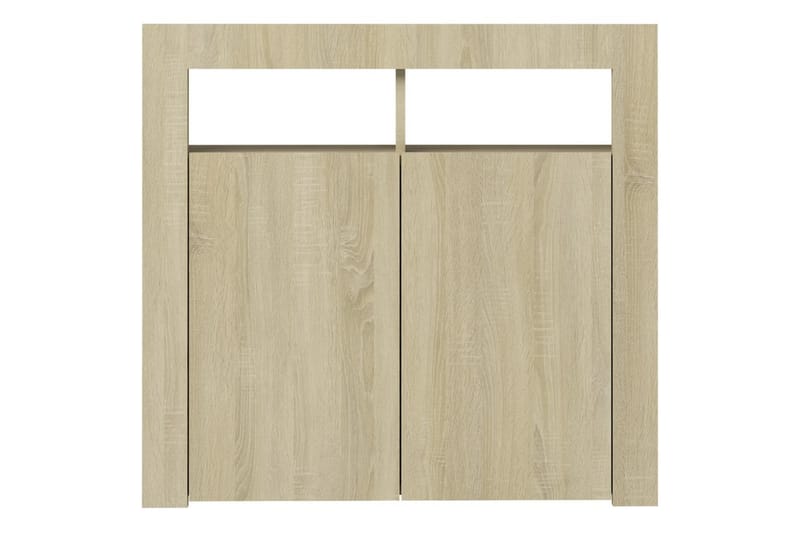 Skänk med LED-belysning sonoma-ek 80x35x75 cm - Brun - Förvaring - Förvaringsmöbler - Skänkar & sideboards