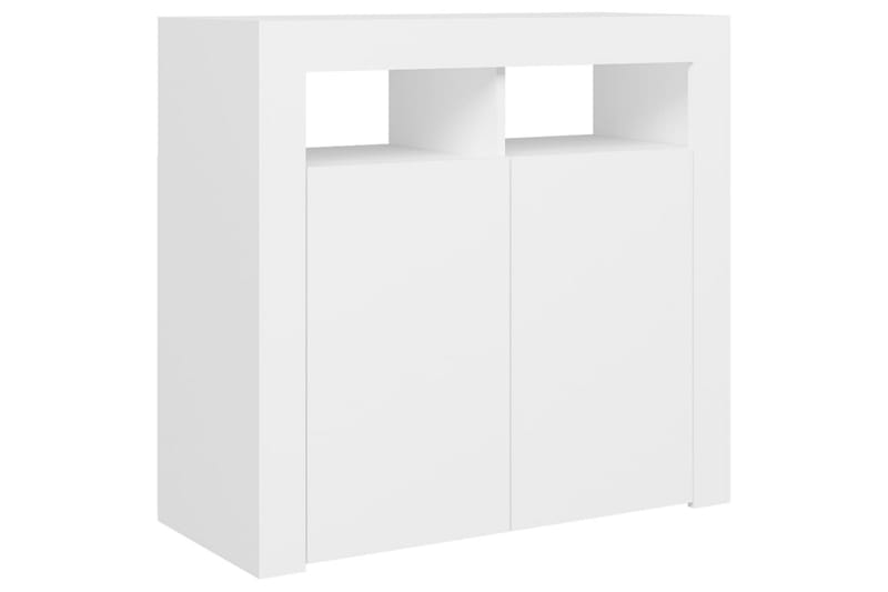 Skänk med LED-belysning vit 80x35x75 cm - Vit - Förvaring - Förvaringsmöbler - Skänkar & sideboards