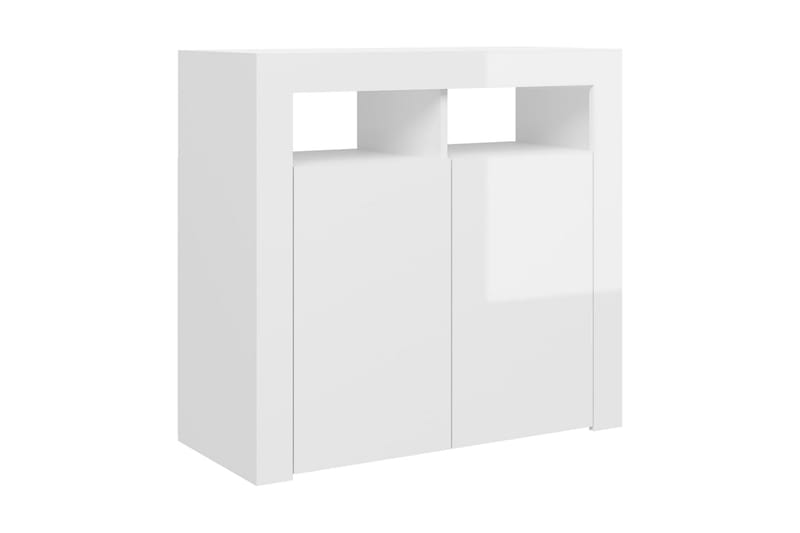 Skänk med LED-belysning vit högglans 80x35x75 cm - Vit högglans - Förvaring - Förvaringsmöbler - Skänkar & sideboards