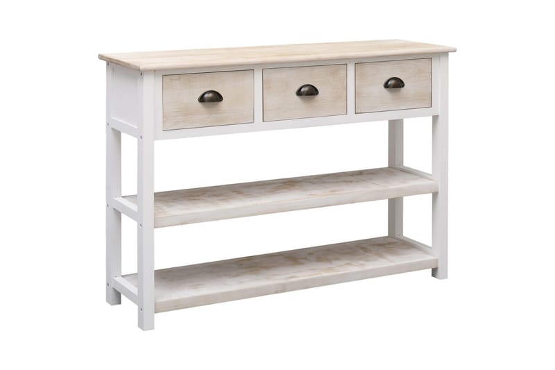 Skänk naturlig och vit 115x30x76 cm trä - Vit - Förvaring - Förvaringsmöbler - Skänkar & sideboards