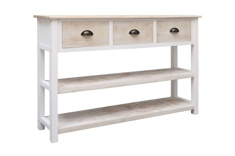 Skänk naturlig och vit 115x30x76 cm trä - Vit - Förvaring - Förvaringsmöbler - Skänkar & sideboards