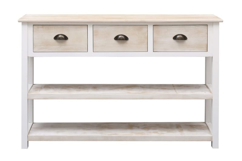 Skänk naturlig och vit 115x30x76 cm trä - Vit - Förvaring - Förvaringsmöbler - Skänkar & sideboards