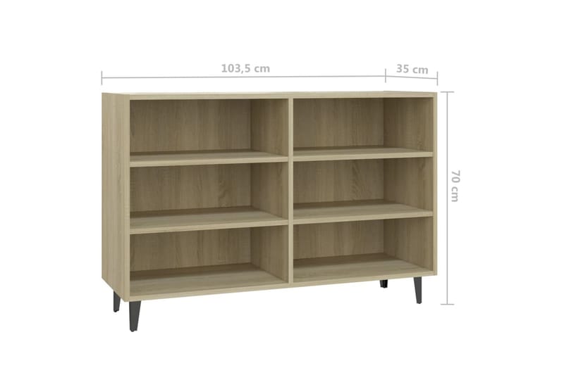 Skänk sonoma-ek 103,5x35x70 cm spånskiva - Ek - Förvaring - Förvaringsmöbler - Skänkar & sideboards