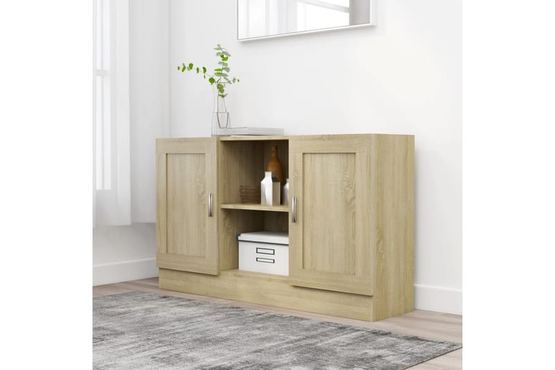 Skänk sonoma-ek 120x30,5x70 cm spånskiva - Brun - Förvaring - Förvaringsmöbler - Skänkar & sideboards