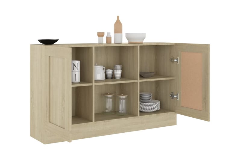 Skänk sonoma-ek 120x30,5x70 cm spånskiva - Brun - Förvaring - Förvaringsmöbler - Skänkar & sideboards