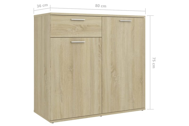 Skänk sonoma-ek 160x36x75 cm spånskiva - Brun - Förvaring - Förvaringsmöbler - Skänkar & sideboards