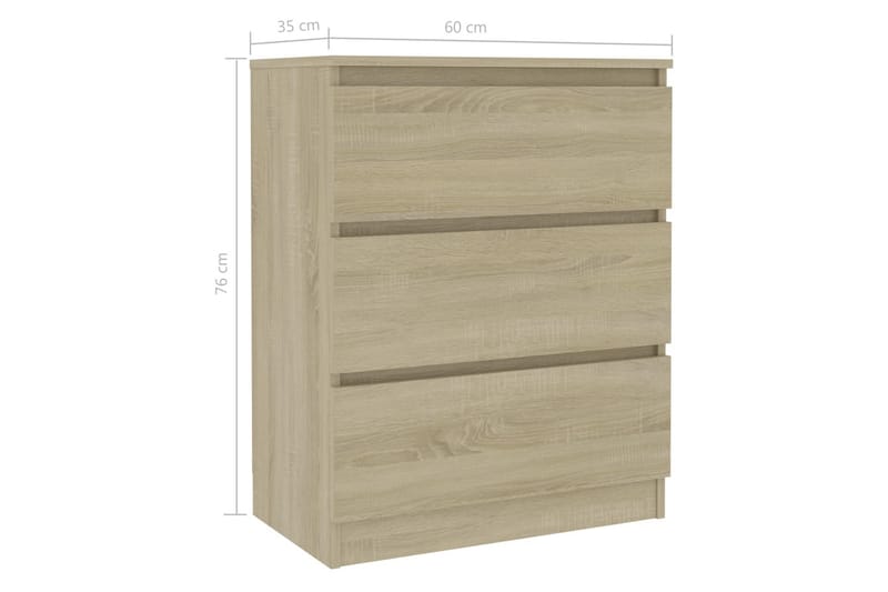 Skänk sonoma-ek 60x33,5x76 cm spånskiva - Brun - Förvaring - Förvaringsmöbler - Skänkar & sideboards