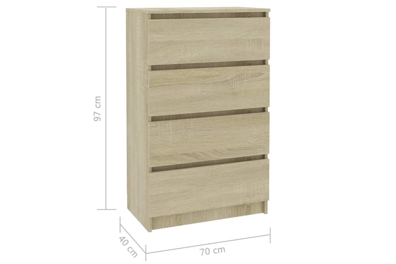 Skänk sonoma-ek 60x35x98,5 cm spånskiva - Brun - Förvaring - Förvaringsmöbler - Skänkar & sideboards