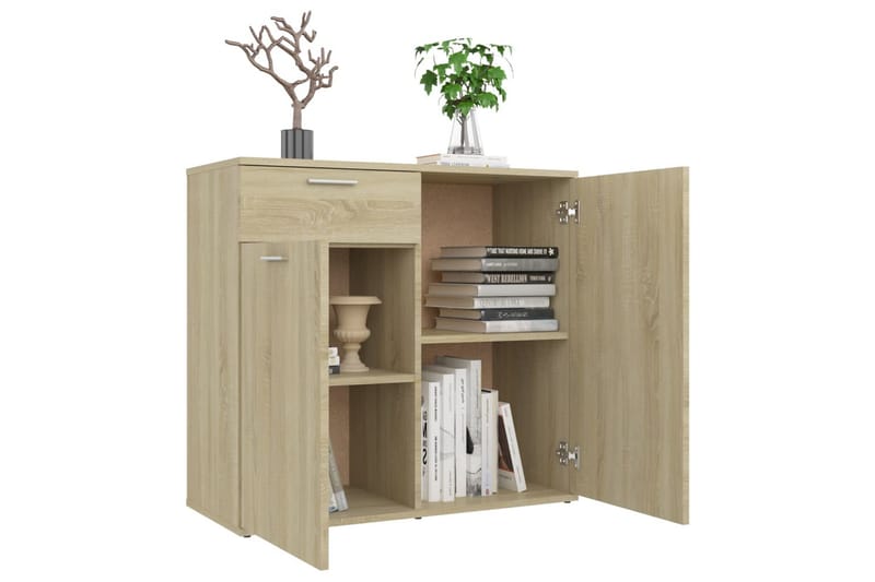 Skänk sonoma-ek 80x36x75 cm spånskiva - Brun - Förvaring - Förvaringsmöbler - Skänkar & sideboards