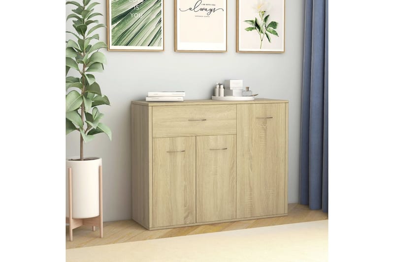 Skänk sonoma-ek 88x30x70 cm spånskiva - Brun - Förvaring - Förvaringsmöbler - Skänkar & sideboards