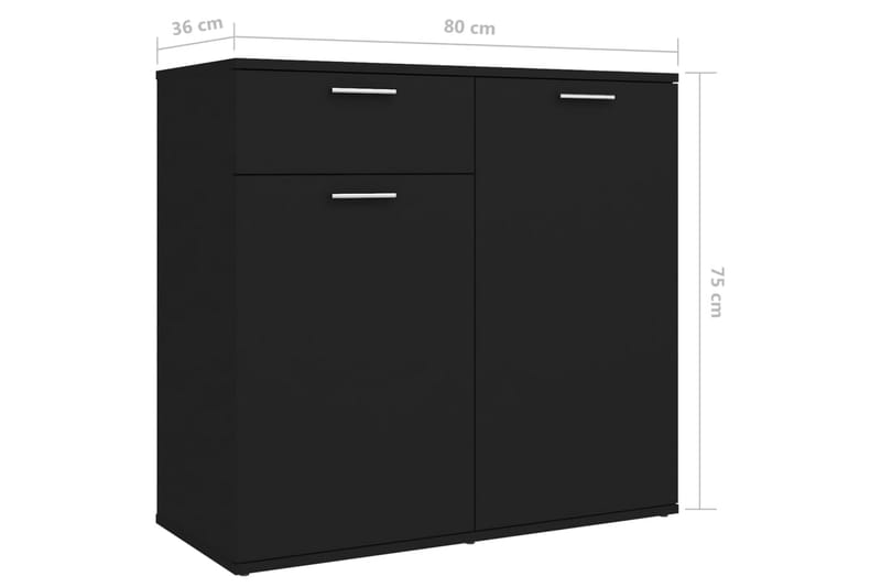 Skänk svart 80x36x75 cm spånskiva - Svart - Förvaring - Förvaringsmöbler - Skänkar & sideboards