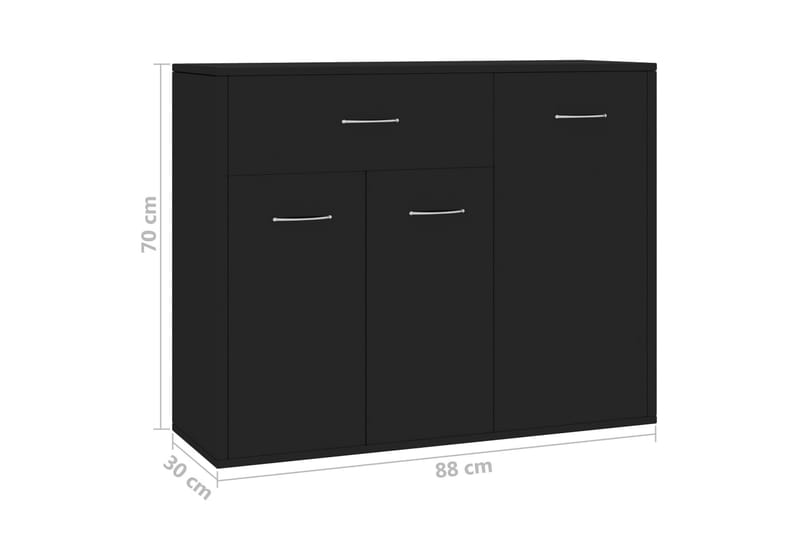 Skänk svart 88x30x70 cm spånskiva - Svart - Förvaring - Förvaringsmöbler - Skänkar & sideboards