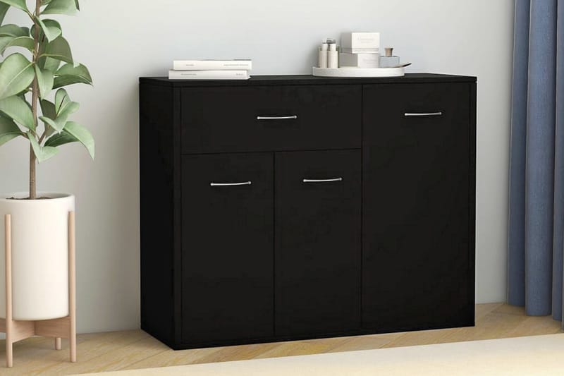 Skänk svart 88x30x70 cm spånskiva - Svart - Förvaring - Förvaringsmöbler - Skänkar & sideboards