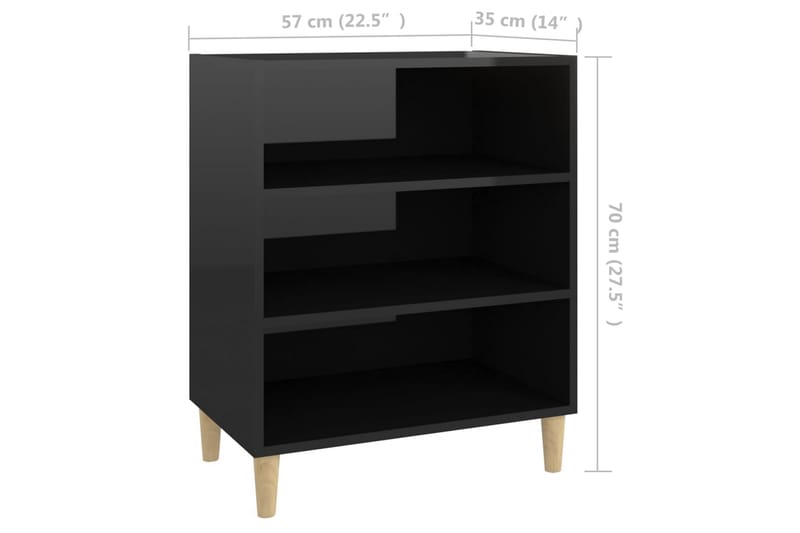 Skänk svart högglans 57x35x70 cm spånskiva - Svart - Förvaring - Förvaringsmöbler - Skänkar & sideboards