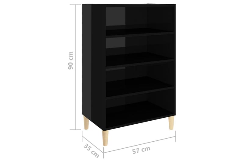 Skänk svart högglans 57x35x90 cm spånskiva - Svart - Förvaring - Förvaringsmöbler - Skänkar & sideboards