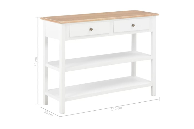 Skänk vit 110x35x80 cm MDF - Vit/Trä - Förvaring - Förvaringsmöbler - Skänkar & sideboards