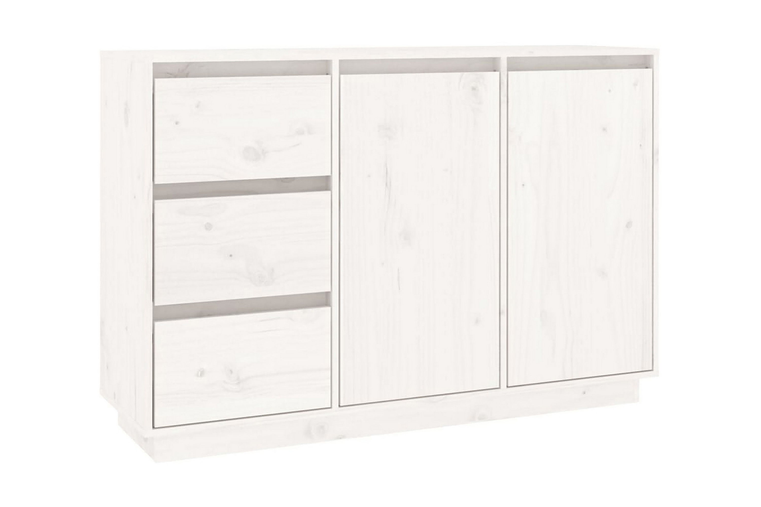 Skänk vit 111x34x75 cm massiv furu – Vit