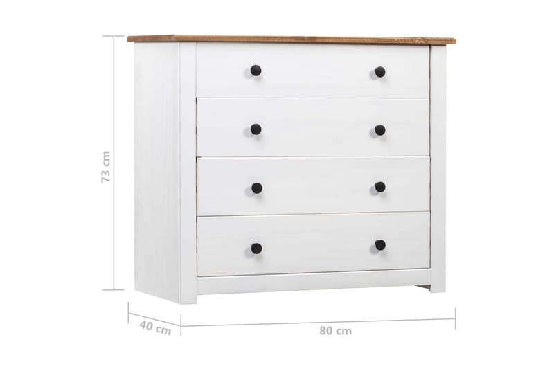 Skänk vit 80x40x73 cm furu Panama - Vit - Förvaring - Förvaringsmöbler - Skänkar & sideboards