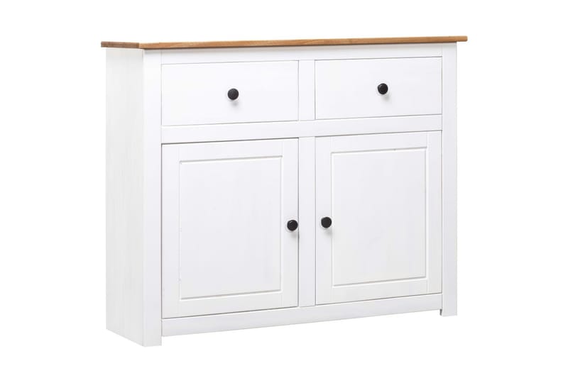 Skänk vit 93x40x80 cm massiv furu panama - Vit - Förvaring - Förvaringsmöbler - Skänkar & sideboards