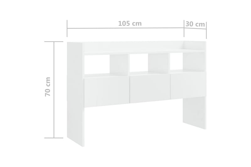 Skänk vit högglans 105x30x70 cm spånskiva - Vit högglans - Förvaring - Förvaringsmöbler - Skänkar & sideboards