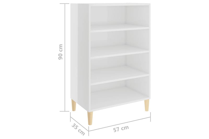 Skänk vit högglans 57x35x90 cm spånskiva - Vit - Förvaring - Förvaringsmöbler - Skänkar & sideboards