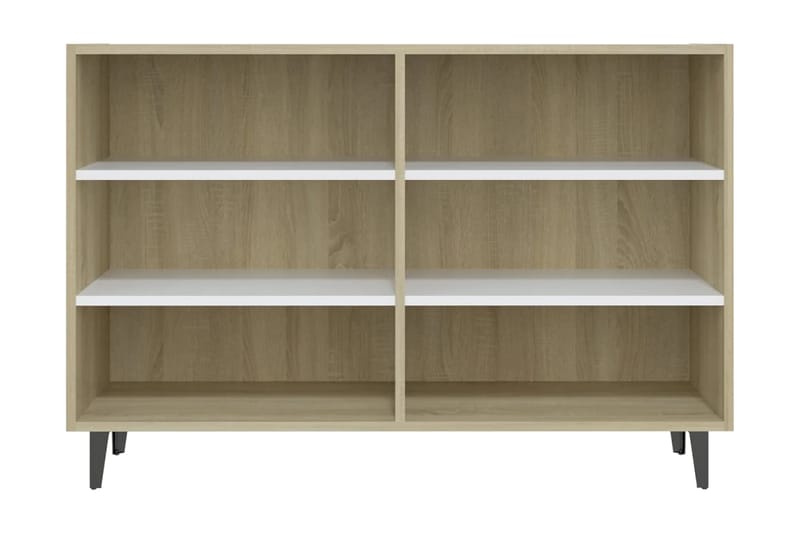 Skänk vit och sonoma-ek 103,5x35x70 cm spånskiva - Vit/ek - Förvaring - Förvaringsmöbler - Skänkar & sideboards