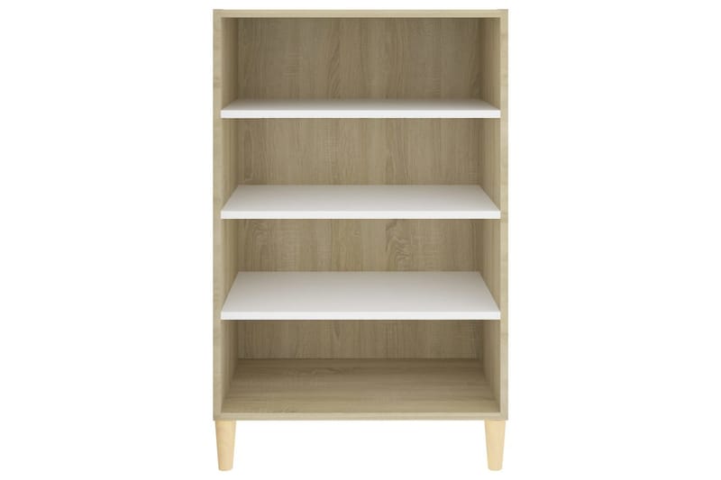 Skänk vit och sonoma-ek 57x35x90 cm spånskiva - Vit - Förvaring - Förvaringsmöbler - Skänkar & sideboards