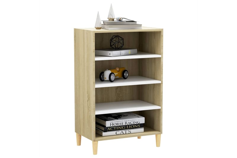 Skänk vit och sonoma-ek 57x35x90 cm spånskiva - Vit - Förvaring - Förvaringsmöbler - Skänkar & sideboards