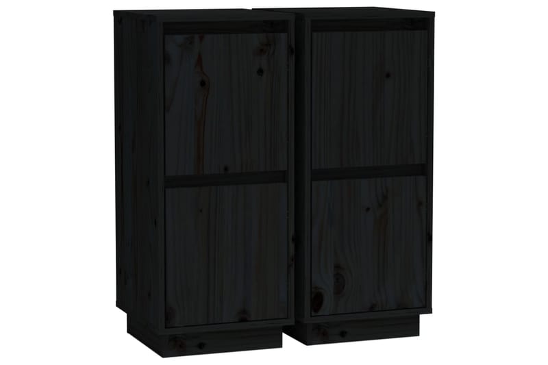 Skänkar 2 st svart 31,5x34x75 cm massiv furu - Svart - Förvaring - Förvaringsmöbler - Skänkar & sideboards