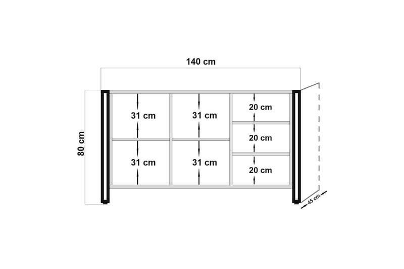 WARTA Avlastningsbord Trä/Svart - Trä/Svart - Förvaring - Förvaringsmöbler - Skänkar & sideboards