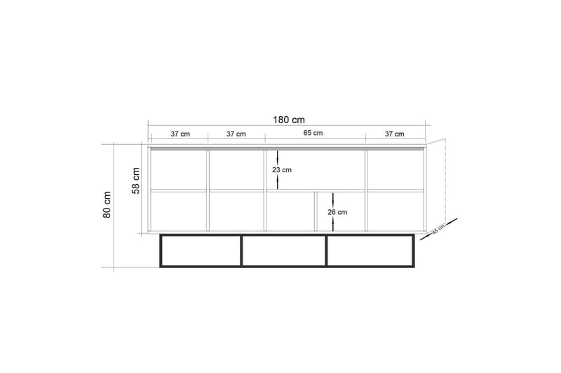 WARTA Skänk Panel Trä/Svart - Ljusbrun - Förvaring - Förvaringsmöbler - Skänkar & sideboards