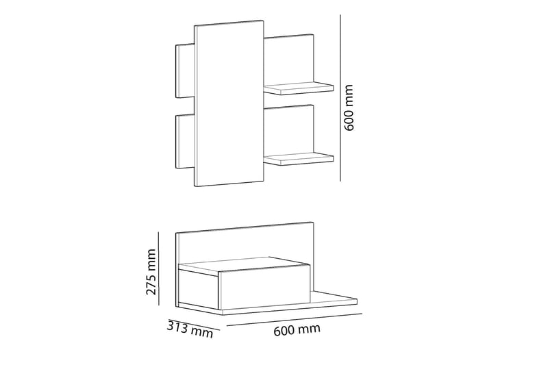 ZEHNPFENNIG Sideboard 60 cm Ek/Antracit - Förvaring - Förvaringsmöbler - Skänkar & sideboards