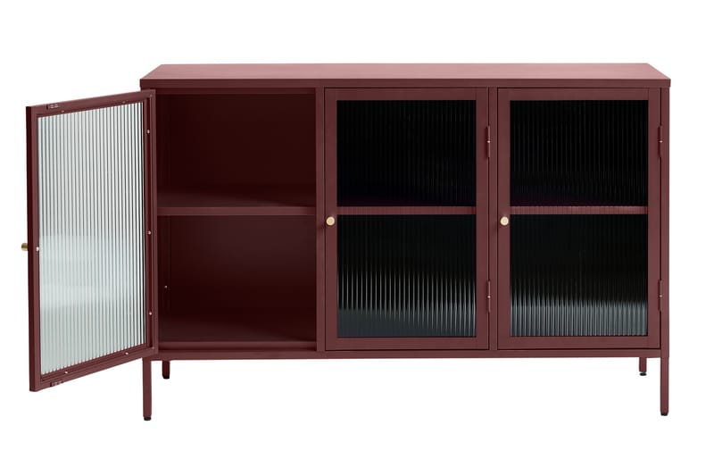 ZIZOU Sideboard 3 delar 132 cm Röd - Förvaring - Förvaringsmöbler - Skänkar & sideboards