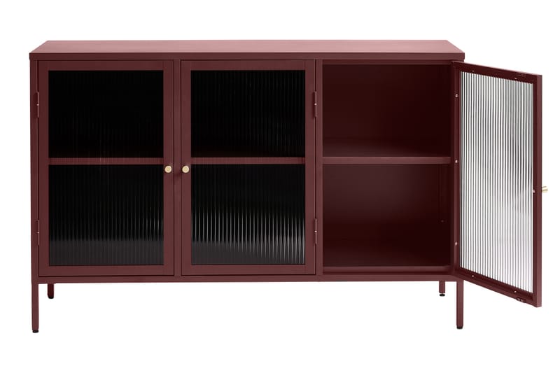 ZIZOU Sideboard 3 delar 132 cm Röd - Förvaring - Förvaringsmöbler - Skänkar & sideboards