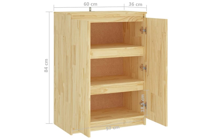 Skänk 60x36x84 cm massivt furuträ - Brun - Förvaring - Förvaringsmöbler - Skänkar & sideboards