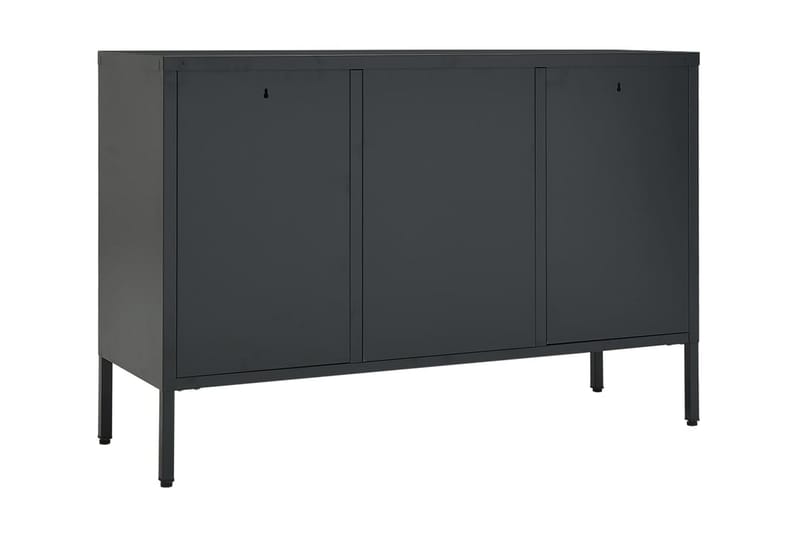 Skänk antracit 105x35x70 cm stål och härdat glas - Grå - Förvaring - Förvaringsmöbler - Skänkar & sideboards