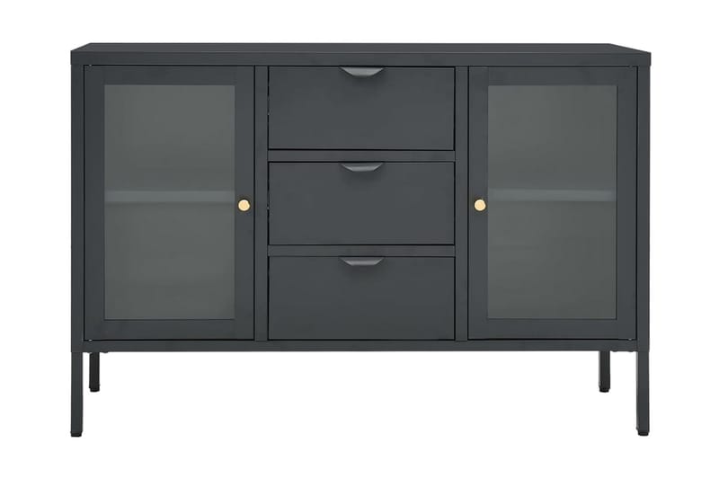 Skänk antracit 105x35x70 cm stål och härdat glas - Grå - Förvaring - Förvaringsmöbler - Skänkar & sideboards