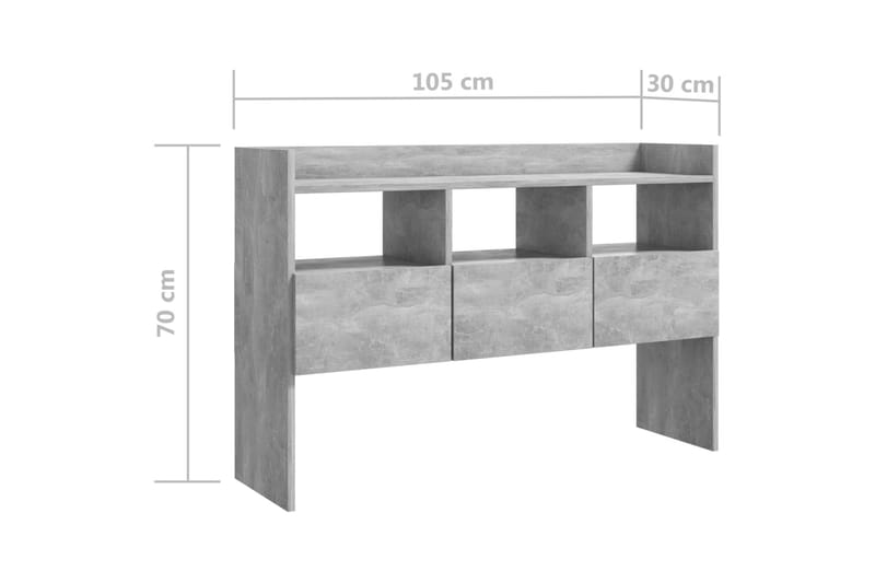 Skänk betonggrå 105x30x70 cm spånskiva - Grå - Förvaring - Förvaringsmöbler - Skänkar & sideboards