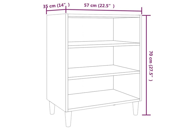 Skänk brun ek 57x35x70 cm spånskiva - Brun - Förvaring - Förvaringsmöbler - Skänkar & sideboards