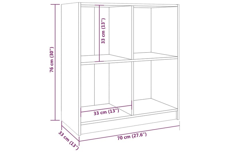 Skänk grå 70x33x76 cm massivt furuträ - Grå - Förvaring - Förvaringsmöbler - Skänkar & sideboards