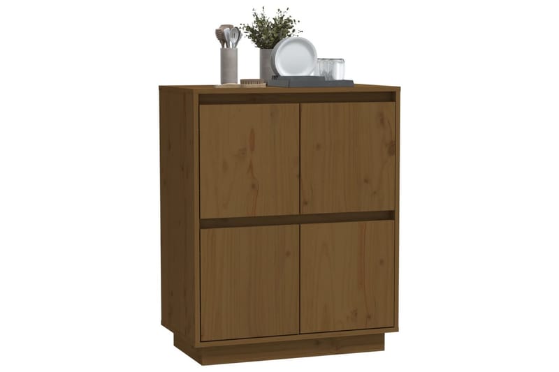 Skänk honungsbrun 60x34x75 cm massiv furu - Brun - Förvaring - Förvaringsmöbler - Skänkar & sideboards