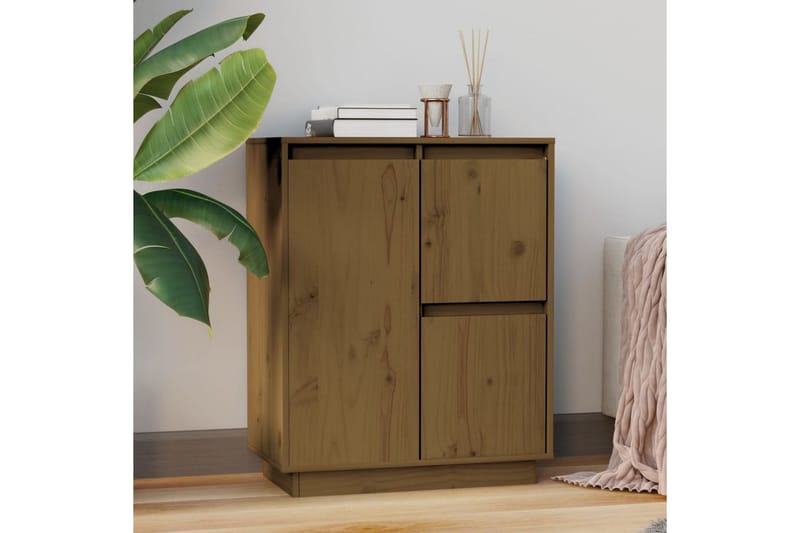 Skänk honungsbrun 60x34x75 cm massiv furu - Brun - Skänkar & sideboards