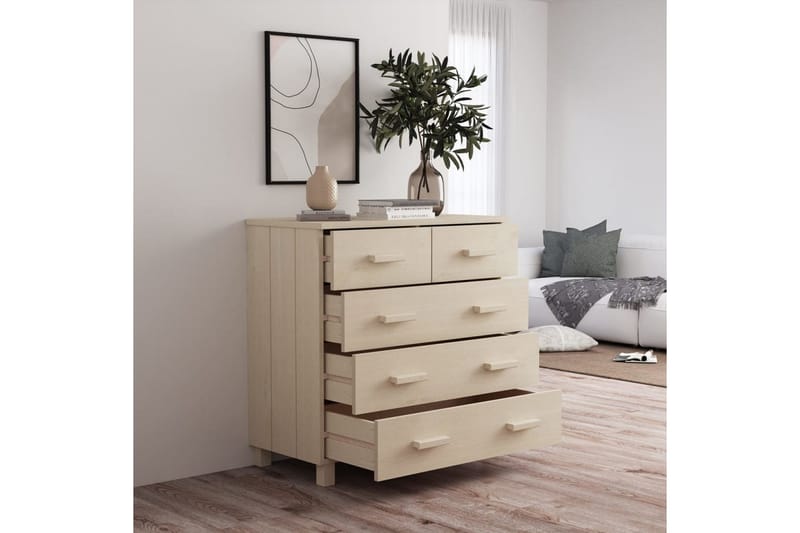 Skänk honungsbrun 79x40x80 cm massiv furu - Honung - Förvaring - Förvaringsmöbler - Skänkar & sideboards