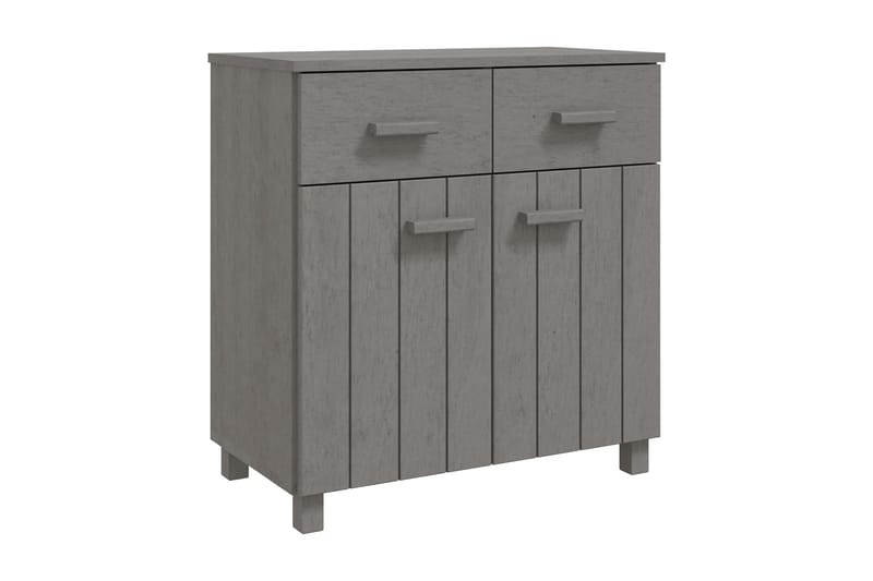 Skänk ljusgrå 79x40x80 cm massiv furu - Ljusgrå - Förvaring - Förvaringsmöbler - Skänkar & sideboards