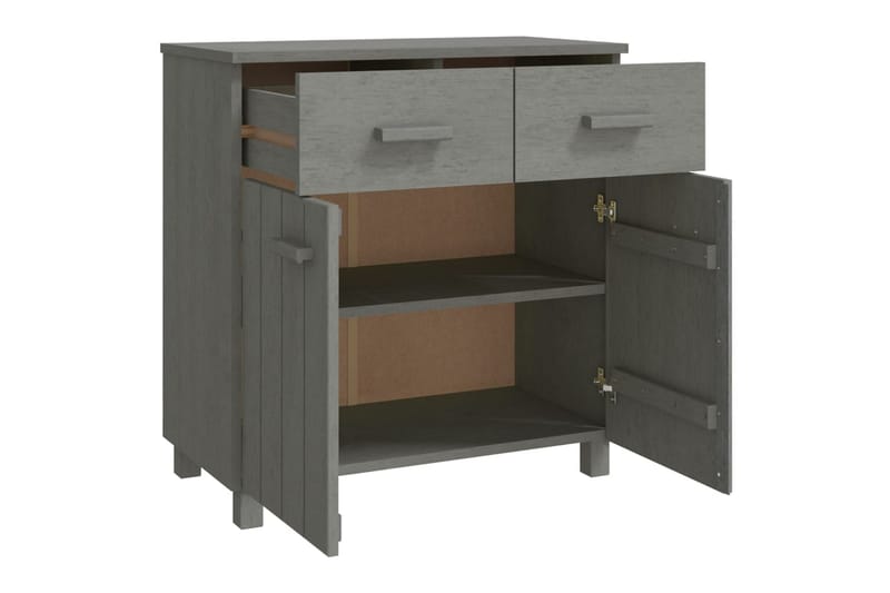 Skänk ljusgrå 79x40x80 cm massiv furu - Ljusgrå - Förvaring - Förvaringsmöbler - Skänkar & sideboards