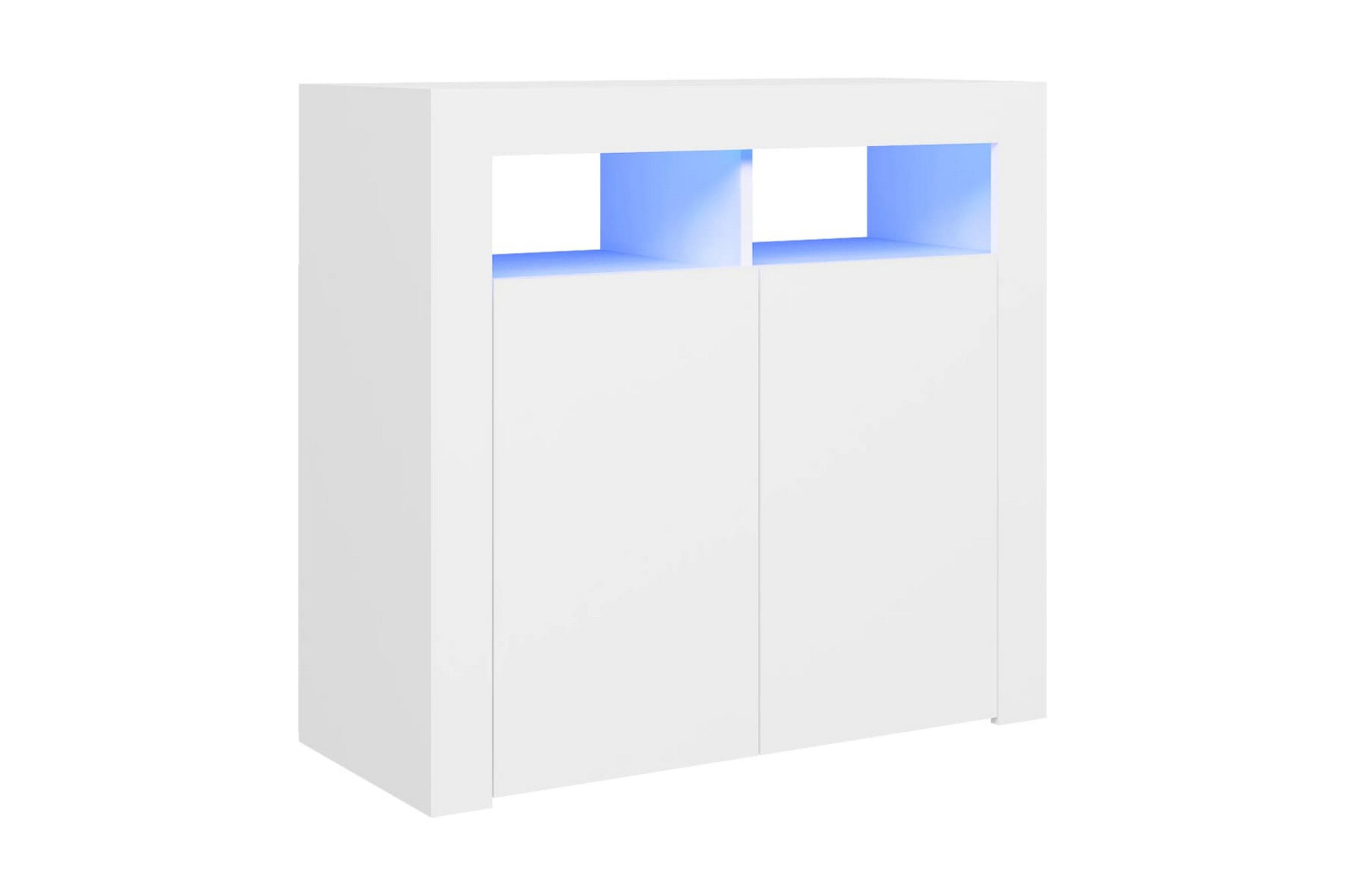 Skänk med LED-belysning vit 80x35x75 cm – Vit