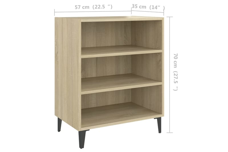 Skänk somoma-ek 57x35x70 cm spånskiva - Brun - Förvaring - Förvaringsmöbler - Skänkar & sideboards